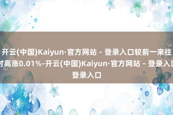 开云(中国)Kaiyun·官方网站 - 登录入口较前一来往时高涨0.01%-开云(中国)Kaiyun·官方网站 - 登录入口
