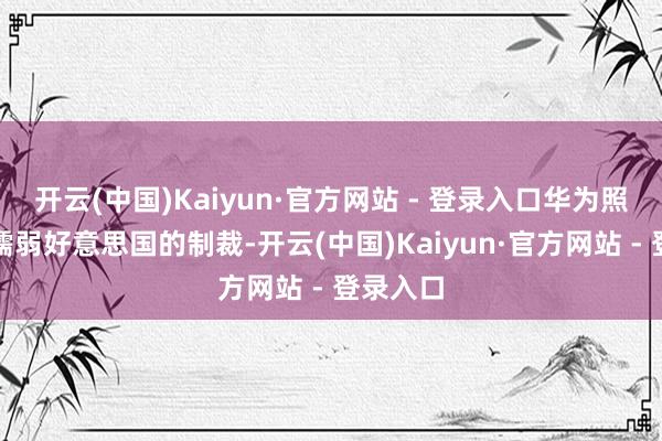 开云(中国)Kaiyun·官方网站 - 登录入口华为照旧不再懦弱好意思国的制裁-开云(中国)Kaiyun·官方网站 - 登录入口